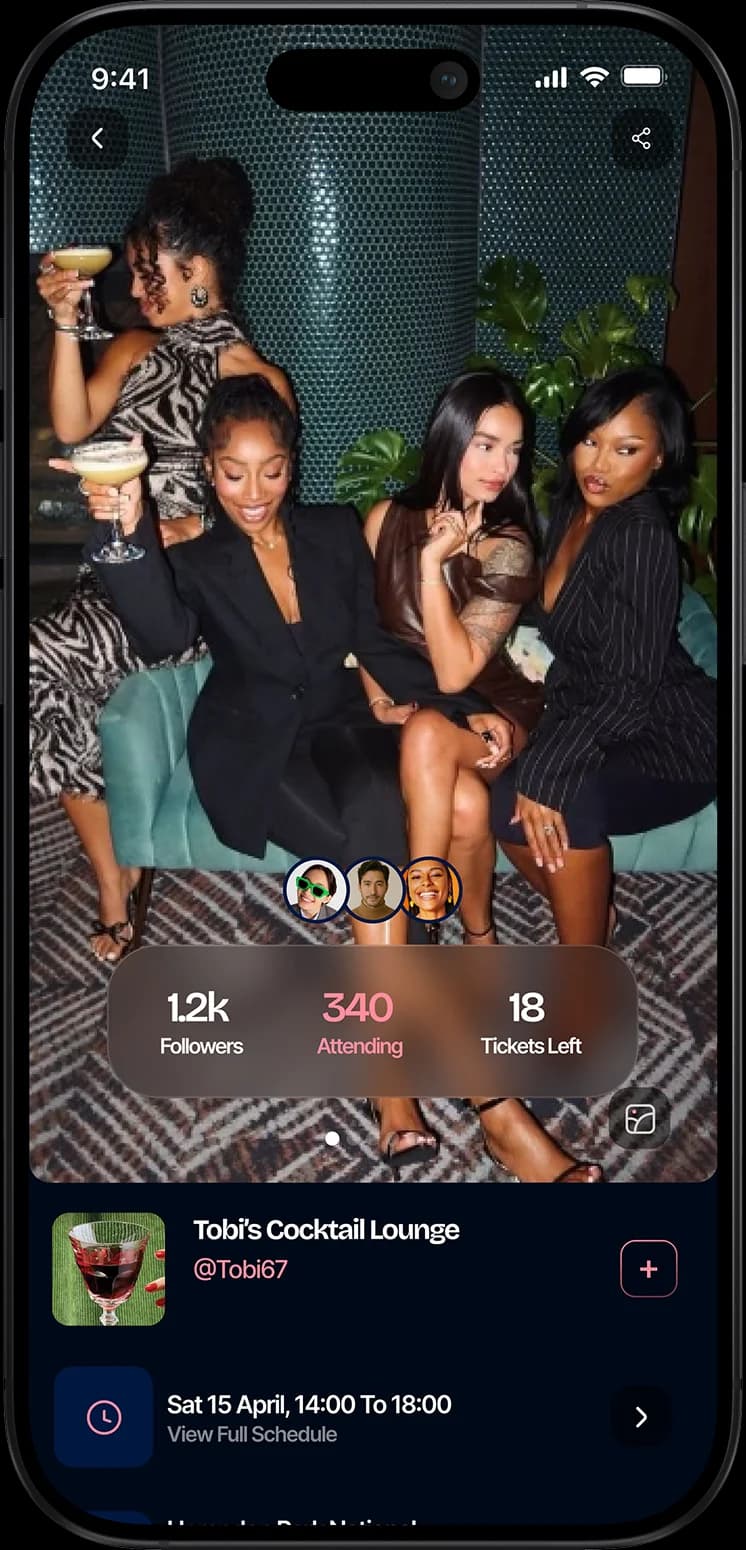Attend event screen